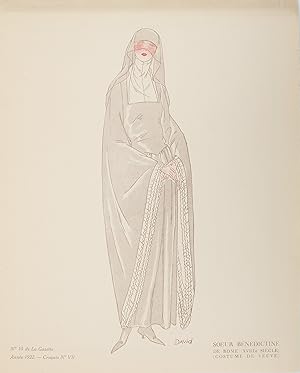 Soeur bénédictine de Rome (XVIIIe siècle) (Costume de veuve) (Croquis N°VII, La Gazette du Bon to...