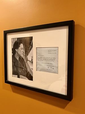 Typed Letter Signed by Mary McCarthy, Framed with a Photo Portrait of the Author