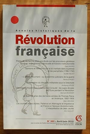 Annales historiques de la Révolution Française - Numéro 360 de avril-juin 2010