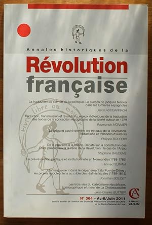 Annales historiques de la Révolution Française - Numéro 364 de avril-juin 2011