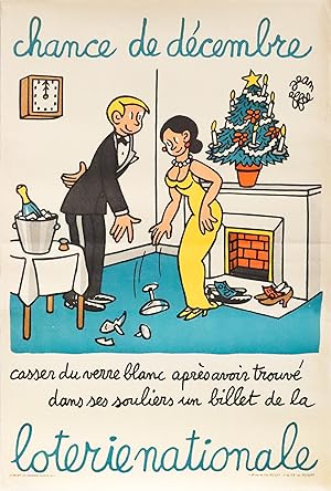 1965 French Lottery Poster - Loterie Nationale, Chance de Décembre