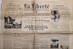 La liberté du Sud-Ouest N° 10391 du 16 juin 1938. Guerre d'Espagne. Daladier. 16 juin 1938.