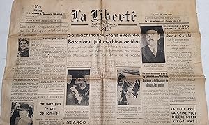 La liberté du Sud-Ouest N° 10402 du 27 juin 1938. Guerre d'Espagne, Barcelone 27 juin 1938.