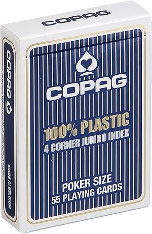 ASS Altenburger Spielkarten 40599 - Plastic Poker, 63 x 88 mm, gross, blau