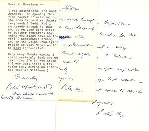 [Two Autograph Notes, Signed ("Peter M"), and One Typed Letter, Signed in Full]