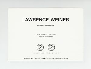 Exhibition card: Lawrence Weiner (November-December 1996)