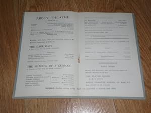 Programme: Abbey Theatre Dublin Monday, 17th September, 1928 The Gaol Gate by Lady Gregory & The ...