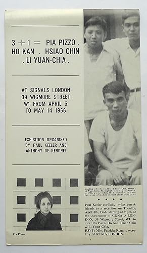 3+1=Pia Pizzo. Ho Kan. Hsiao Chin. Li Yuan-Chia. At Signals London from April 5 to May 14, 1966.