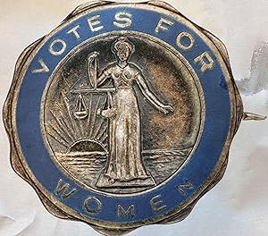 Vintage Silver & Enamel "Votes For Women" Suffragettte Pin