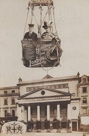 Hot Air Balloon at Theatre Royal Haymarket London WW1 RPC Old Postcard