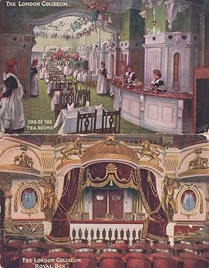 The London Coliseum Tea Rooms Royal Box 2x Old Theatre Postcard s