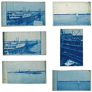 Five Cyanotypes Views of Lake Worth and the Royal Poinciana Hotel in Palm Beach, Florida, 1895