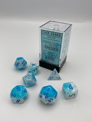 Gemini® Polyhedral Pearl Turquoise-White/blue Luminary 7-Die Set
