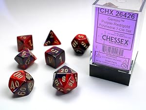 Gemini® Polyhedral Purple-Red/gold 7-Die Set