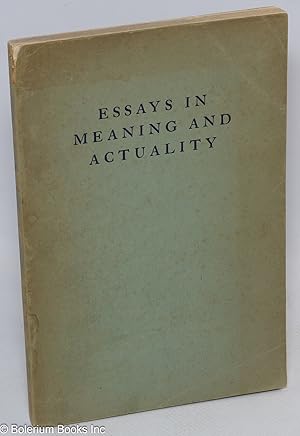 Essays in meaning and actuality