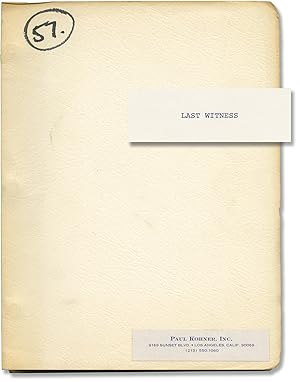 Last Witness (Original screenplay for an unproduced film)