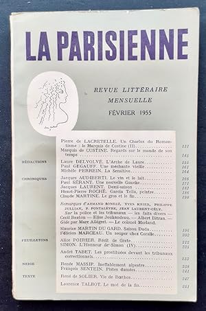 La Parisienne. Revue littéraire mensuelle : n°25, février 1955.