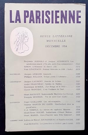 La Parisienne. Revue littéraire mensuelle : n°23, décembre 1954.