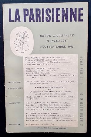 La Parisienne. Revue littéraire mensuelle : n°31, août-septembre 1955.