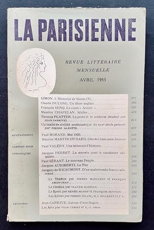 La Parisienne. Revue littéraire mensuelle : n°27, avril 1955.