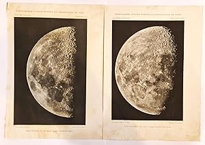 Deux planches d'héliogravure numérotées A et B de l'Atlas lunaire publié par la Société Belge d'A...
