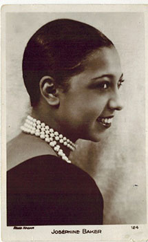 Portrait of Josephine Baker on an Als card from the Russian actress Zinaida Reich. First edition ...