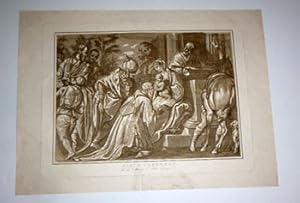 Adoration of the Magi. Original aquatint.