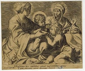 La Madonna della Scodella. Madonna and Child with Saints Elizabeth and John the Baptist. Nascitur...