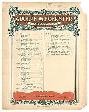[Sheet music]: Adolph M. Foerster Compositions - Op. 67, Child-Lyrics