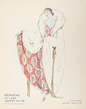 Hermine et lamé argent et or, tissu de Bianchini (Croquis N°VIII, La Gazette du Bon ton, 1922 n°9)