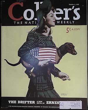 Collier's Magazine October 5, 1940 Martha Sawyers Cover, Ernest Haycox!