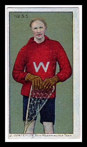 J. Wintemute Vintage Lacrosse Trading Card, 1910 Imperial Tobacco Cigarette Card, Set C59, Card #...