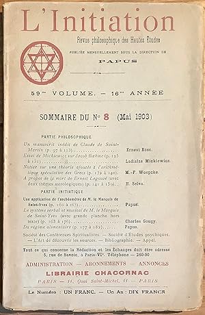 Linitiation n°8 (Mai 1903) Revue philosophique des Hautes études
