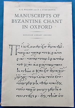 MANUSCRIPTS OF BYZANTINE CHANT IN OXFORD