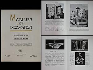 MOBILIER ET DECORATION AOUT 1927 - RUE MALLET STEVENS, RENE LALIQUE, JALLOT