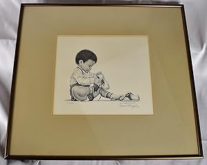 Boy with Shoes (Signed, print)