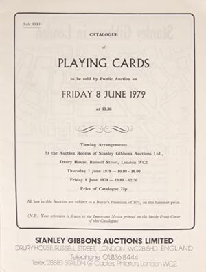 CATALOGUE OF PLAYING CARDS, FRIDAY 8 JUNE 1979.