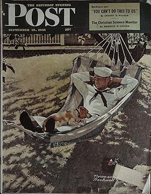 Saturday Evening Post September 15, 1945 Norman Rockwell, Charlotte Armstrong!