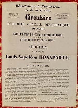 Adoption de la candidature de Louis Napoléon Bonaparte