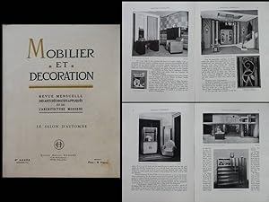 MOBILIER ET DECORATION n°1 1927 SALON D'AUTOMNE, PERRIAND, SOGNOT, LALIQUE, SUBES