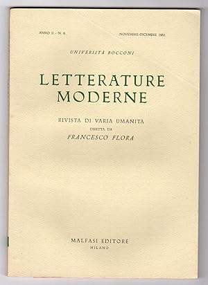 Letterature moderne Rivista di varia umanità diretta da Francesco Flora - Annata completa 1951 - ...
