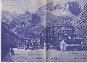 S. A. D. Società automobilistica Dolomiti Cortina d'Ampezzo (Brochure pubblicitaria dei servizi d...