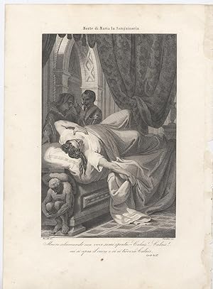 Morte di Maria la Sanguinaria - Incisone tratta dal volume "La Stella d'Italia o nove secoli di C...