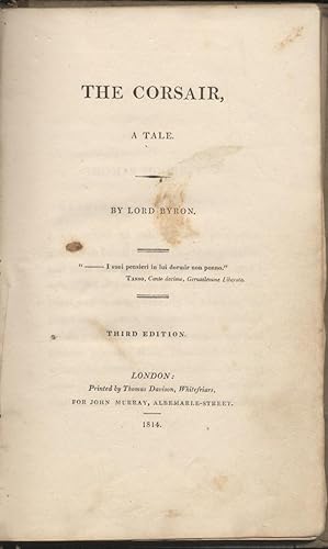 The corsair, a tale by Lord Byron