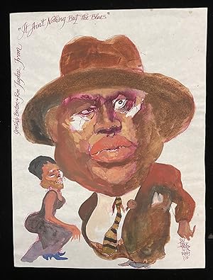ORIGINAL ILLUSTRATION BY IRV DOCKTOR FOR THE MUSICAL"IT AIN'T NOTHIN'' BUT THE BLUES"