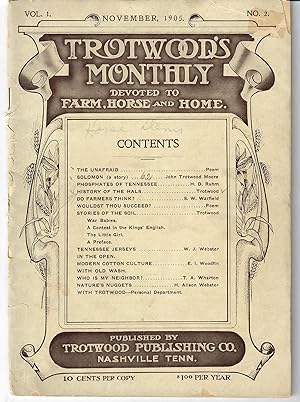Trotwood's Monthly: November 1905; Devoted to Farm, Horse and Home