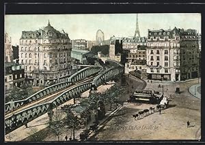 Carte postale Paris, La Rue Lecourbe, U-Bahn-Trasse