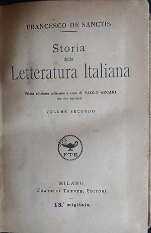 Storia della letteratura italiana. Volume secondo