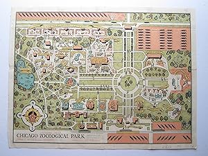 Official Map Chicago Zoological Park, Brookfield nr Riverside.