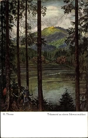 Künstler Ansichtskarte / Postkarte Thoma, H., Träumerei an einem Schwarzwaldsee